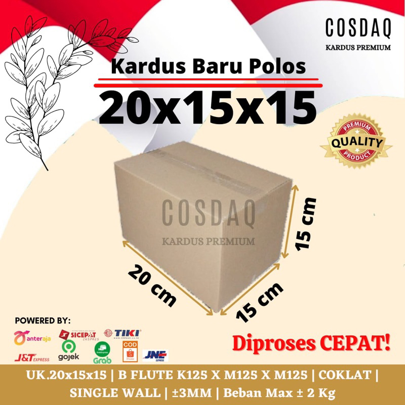 

box packing ukuran 20x15x15 cm kardus baru