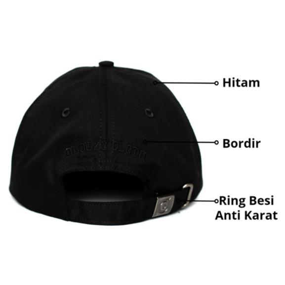 DLOOZY Topi Baseball Caps Hats Hitam Dlz06