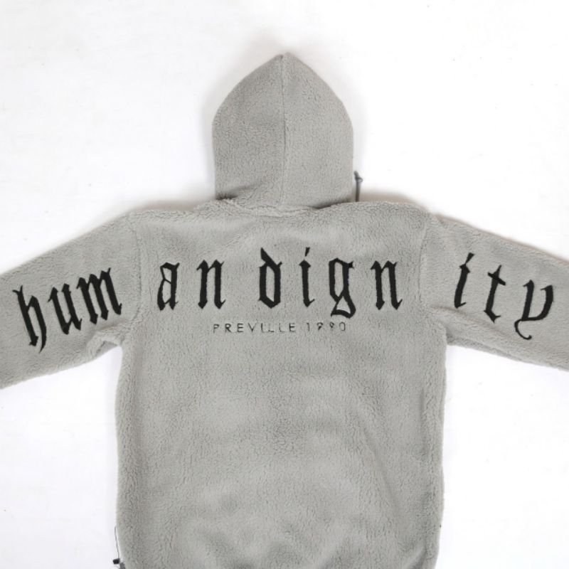 SHERPA HOODIE JAKET ORIGINAL PREVILLE HUMAN DIGNITY ABU FULLTAG &amp; LABEL