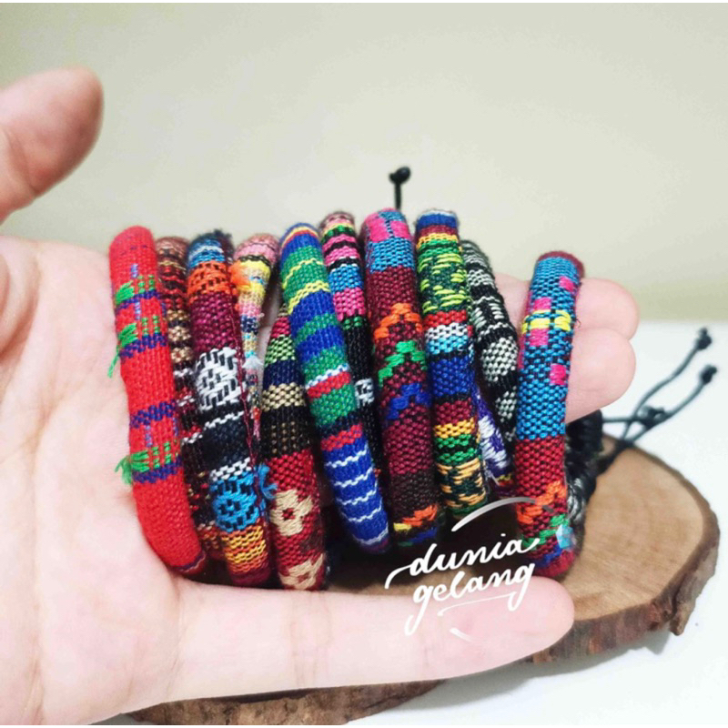 GELANG ETNIK TENUN SONGKET RAJUT KAIN MOTIF UNIK