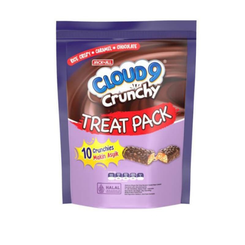 

cloud9 crunch chocolate 3in1 (8gr x 10pcs) free cloud9 chocolate 1 pcs