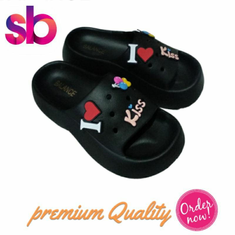 Croocs Fuji [ Black/ Hitam] Sendal Sandal Sandals Import Impor Cewek Wanita Cwe Kue Bumi Mamba Grosi