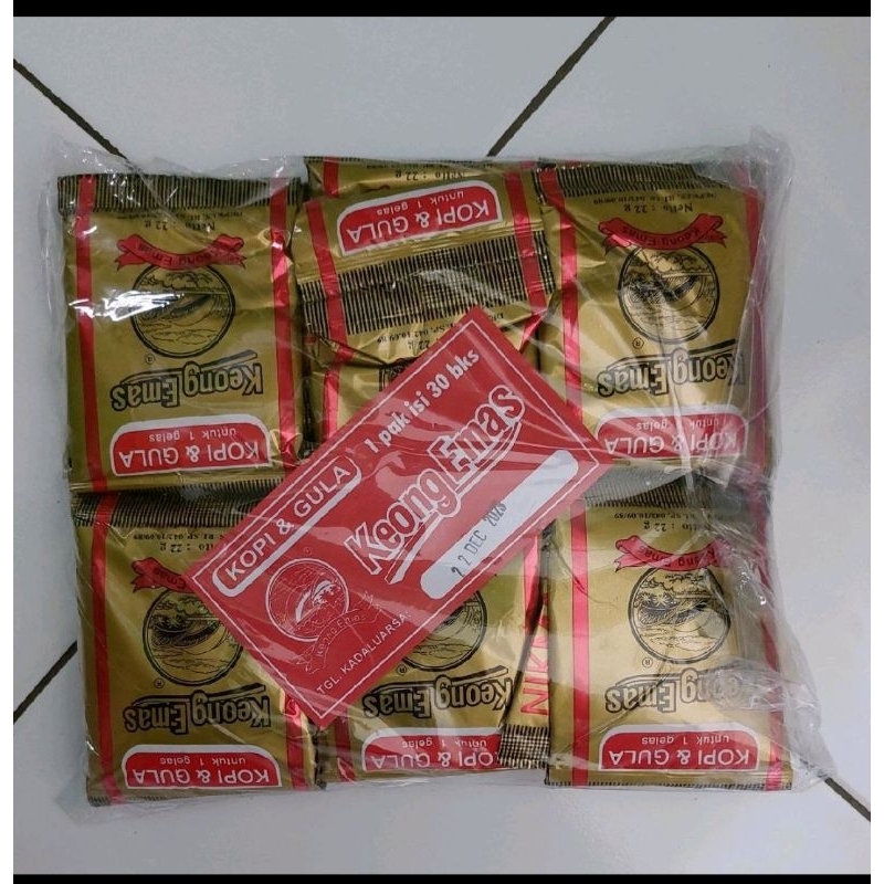 

kopi keong mas kopi + gula