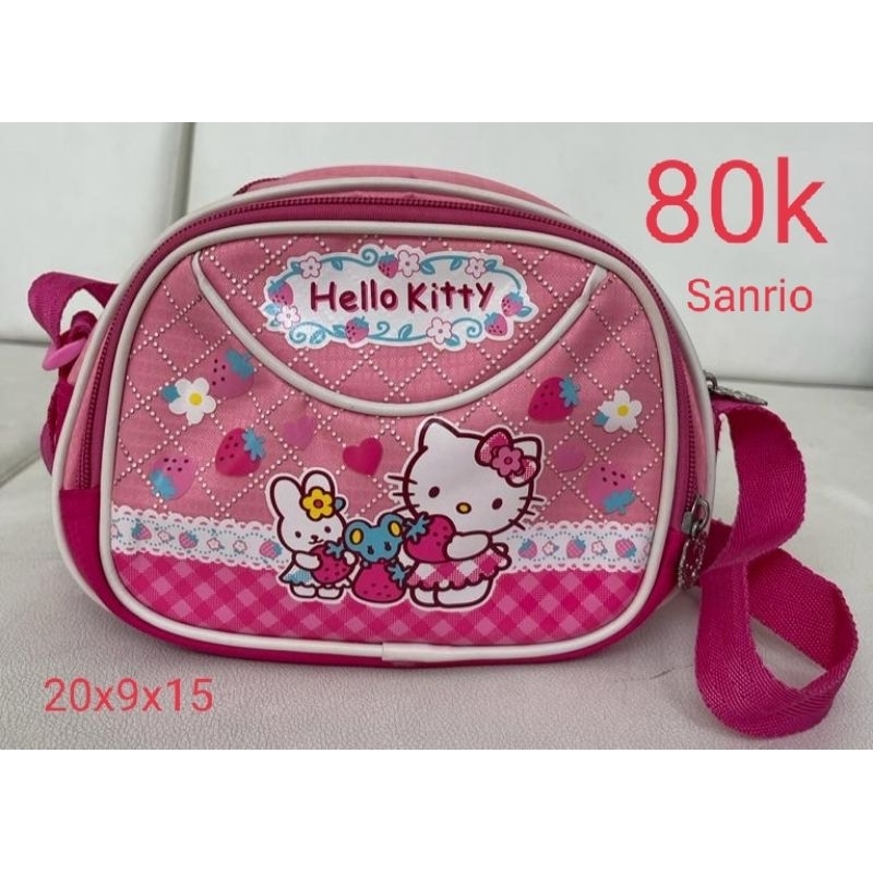 SALE Tas selempang anak perempuan ukuran sedang 20x9x15 Sanrio Hello Kitty preloved like new