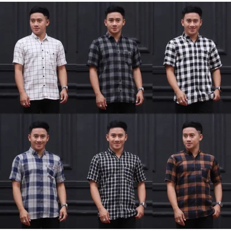 KEMEJA PRIA LENGAN PENDEK FLANEL DISTRO PREMIUM