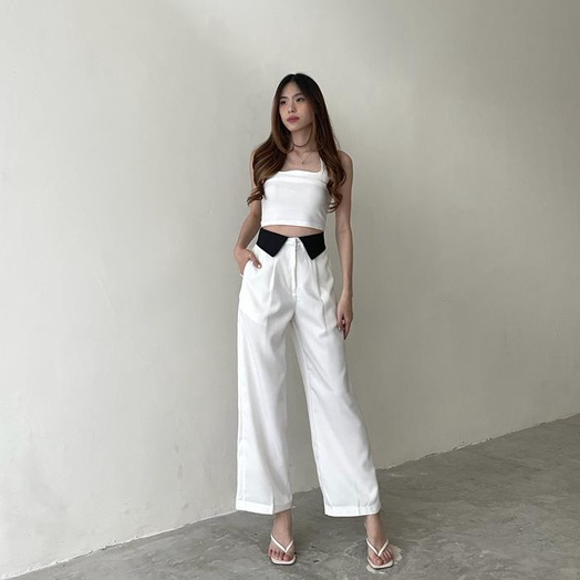 Marsha Two Ways Pants - Ocha Wear  High Waist Cullote with Collar