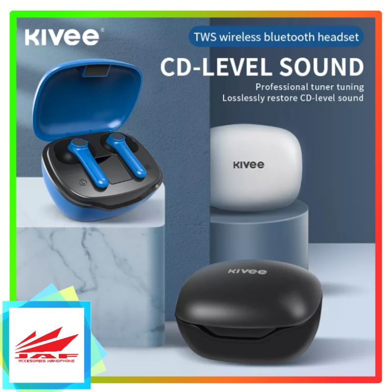 KIVEE TWS Headset Bluetooth Gaming TW72 True Stereo Bass  HIFI Sweatproof