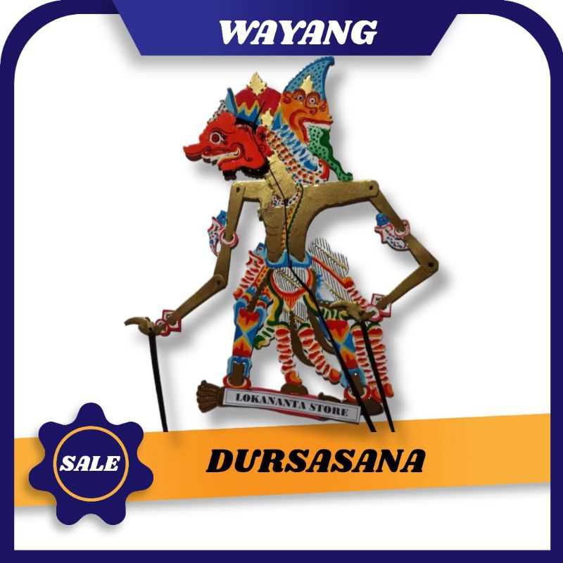 TOKOH WAYANG KULIT DURSASANA DURSOSONO WAYANG KURAWA WAYANG KULIT WAYANG BAHAN KERTAS WONOGIRI