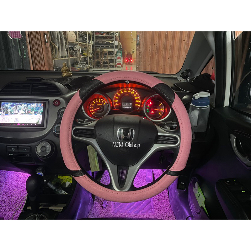 Sarung stir / Cover Steer Mobil asli MBTech -  Black&amp;Pink Series - Universal