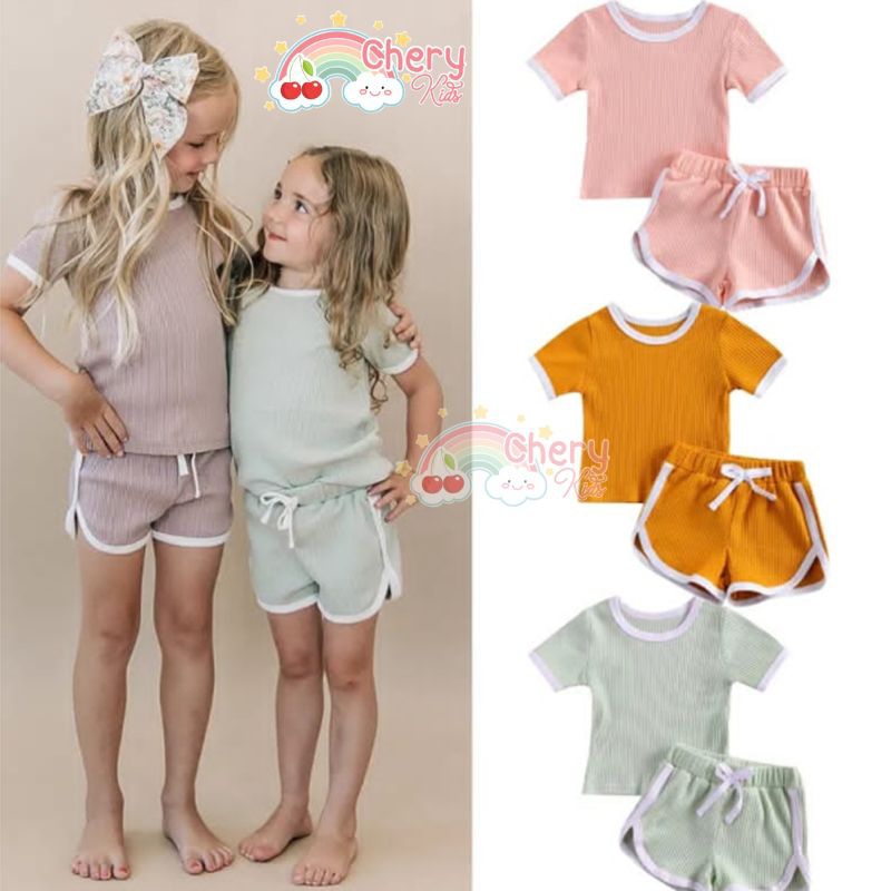 SETELAN ANAK CEWEK KINOBO /SET KINOBO PREMOIUM RIBS