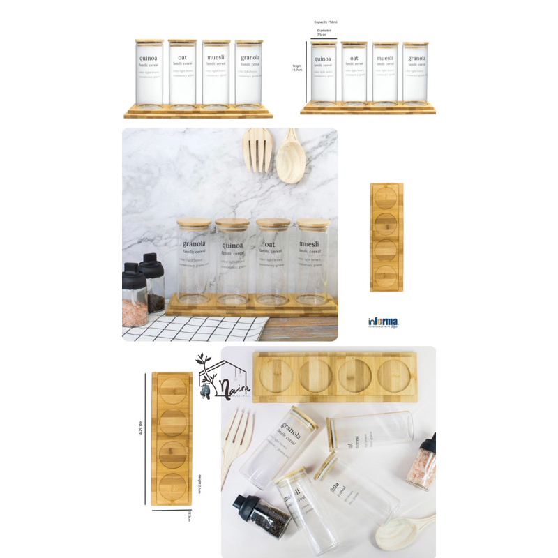 Storage Jar Set Of 4 With Tray INFORMA