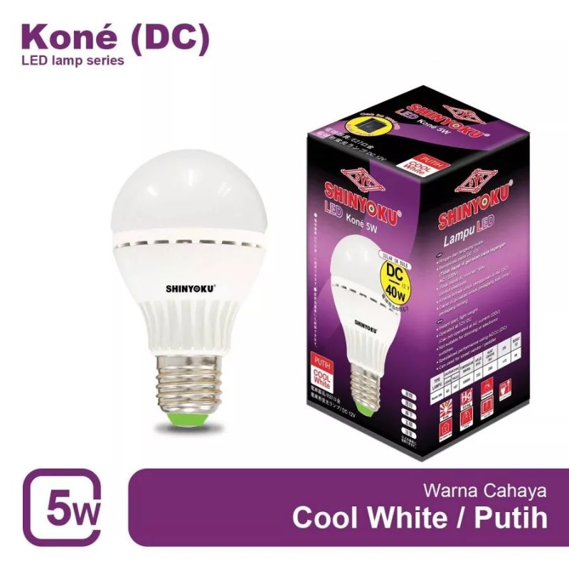 LAMPU SOLAR PANEL SURYA SHINYOKU /  LAMPU KONE LED 5 WATT DC 12 VOLT / BOHLAM LED DC 12 VOLT 5 WATT