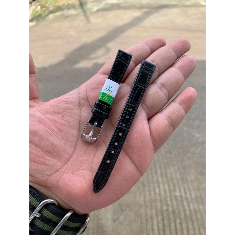 Strap Tali Jam Tangan Original Cyber Hitam 12MM motif