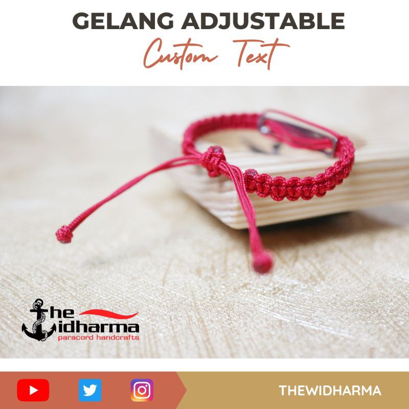 Gelang Tali Serut Wanita Stainless Steel Premium Grafir Nama