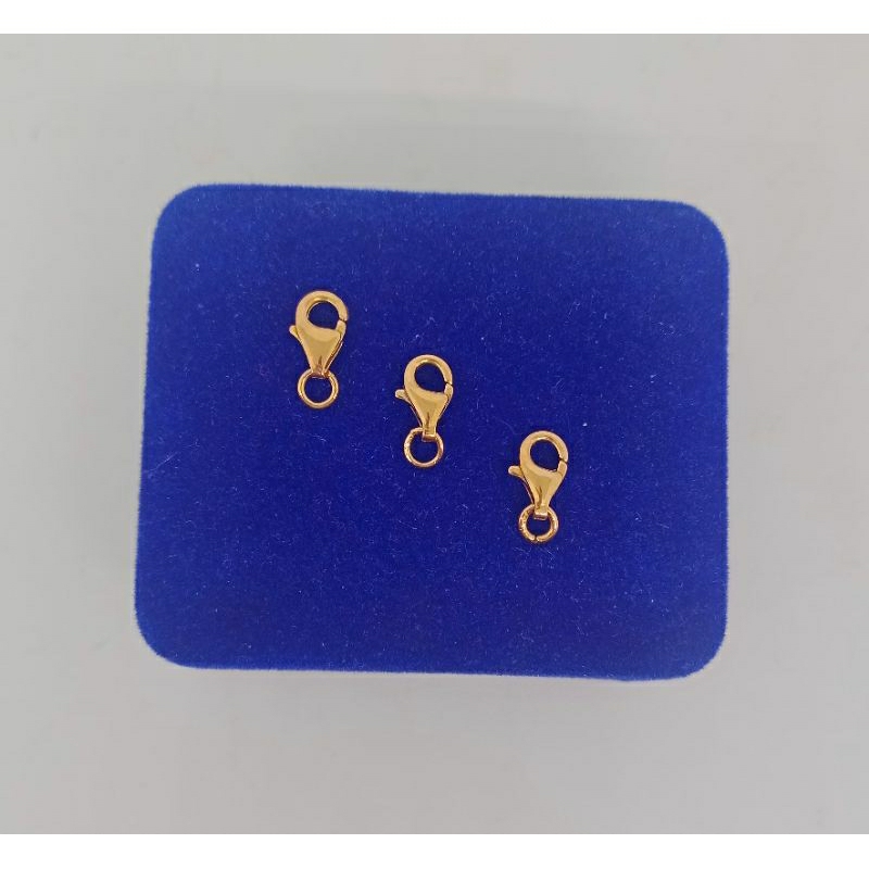 pengait perhiasan kalung &amp; gelang/kokot oval/perak asli silver 925 lapis emas