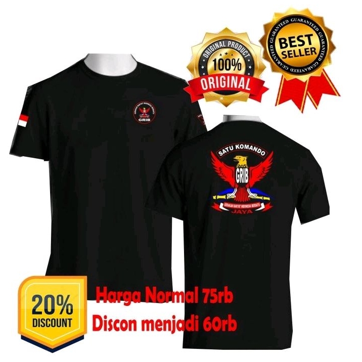 KAOS GRIB JAYA/KAOS ORMAS GRIB/BAJU GRIB BAHAN ADEM CETAK KOMPUTER FULL COLOR MURAH BAGUS RAPIH