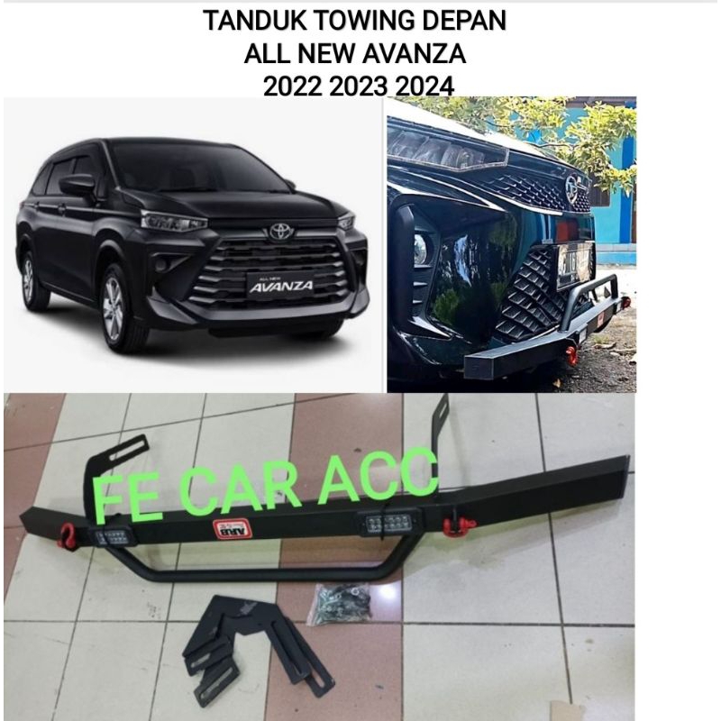 TANDUK TOWING BESI BAR PENGAMAN BEMPER DEPAN MOBIL ALL NEW AVANZA 2022 2023 2023 MODEL ARB LAMPU ANT