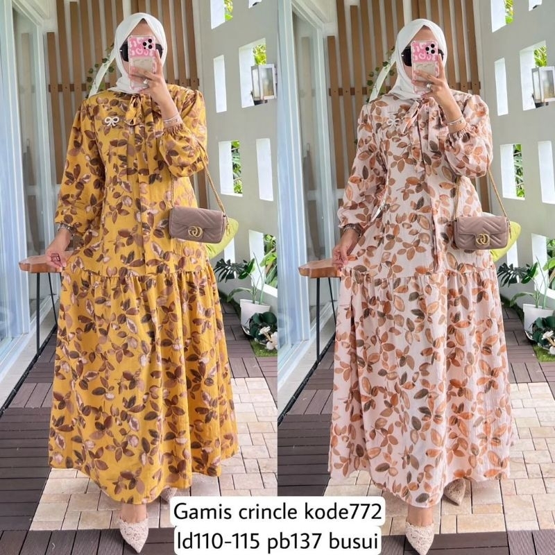 Gamis Busui Muslim Wanita Katun Airflow Adem Floral Bunga