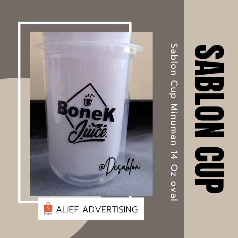 SABLON CUP MINUMAN CUSTOM OVAL / DATAR CUSTOM DESAIN DAN UKURAN KETEBALAN 7GR
