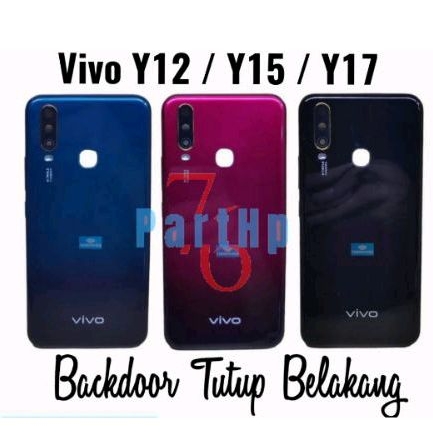 Backdoor Vivo Y12 - Y15 - Y17 - Tutup Belakang Baterai Back Case - Hitam