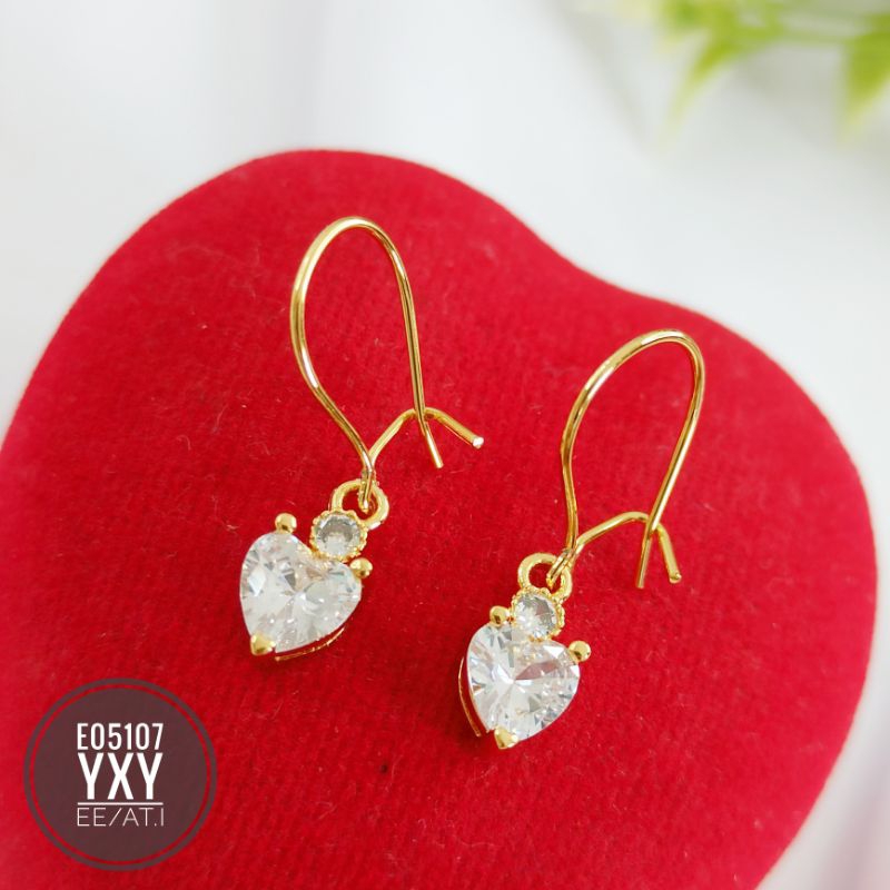 Anting yaxiya permata love gold E05107