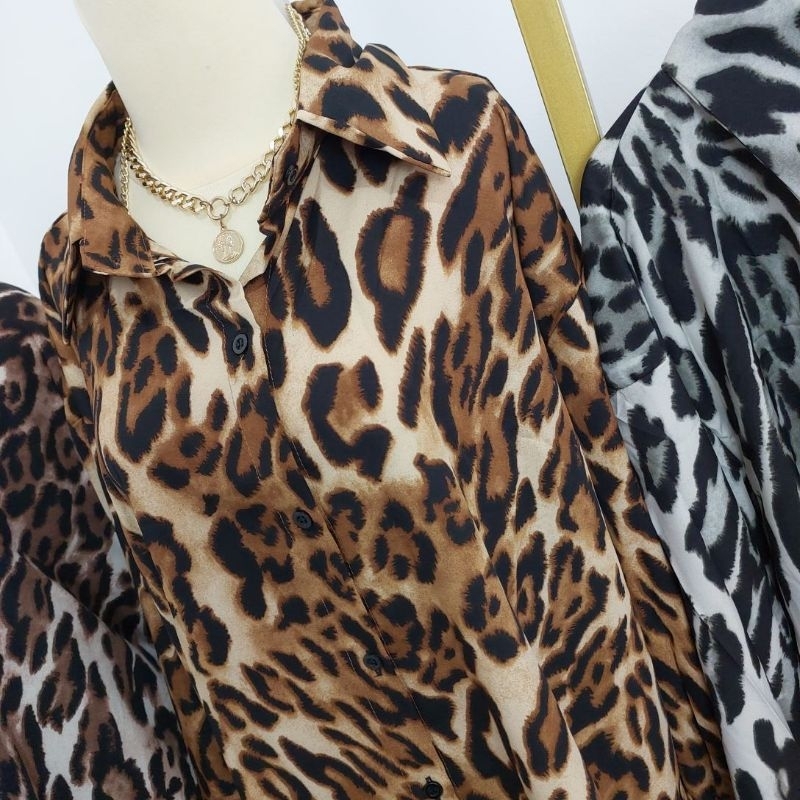 KEMEJA LALUNE LEOPARDDD OVERSIZE 100% ORIGINAL IMPORT BANGKOK