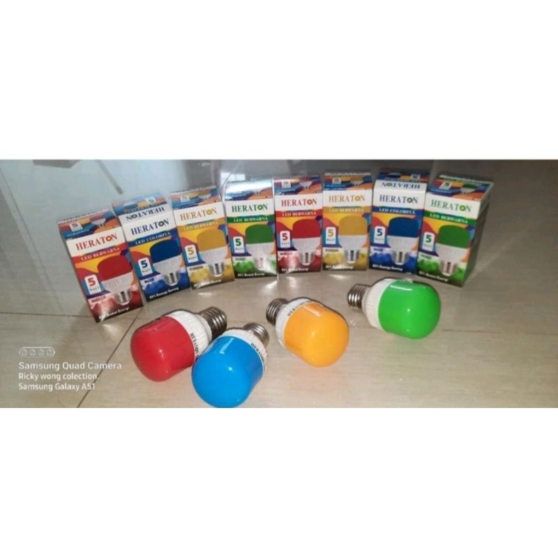 LAMPU LED WARNA WARNI 5 WATT HERATON / LAMPU HIAS