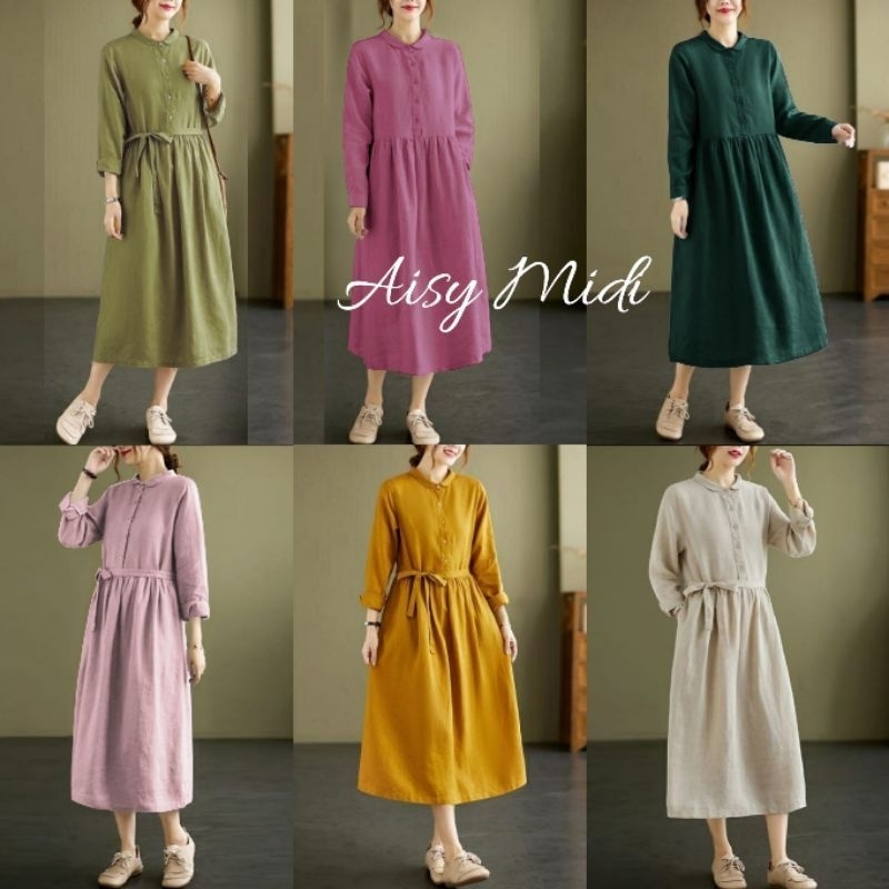 Arsy Midi Dress Wanita Korean Style Original