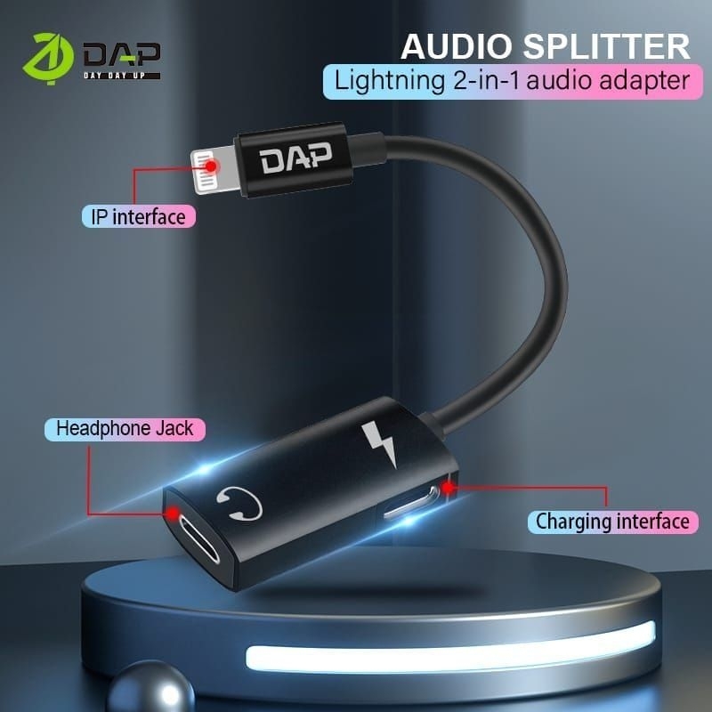 DAP kabel Audio AUX Lightning 2 in 1 plug Type C