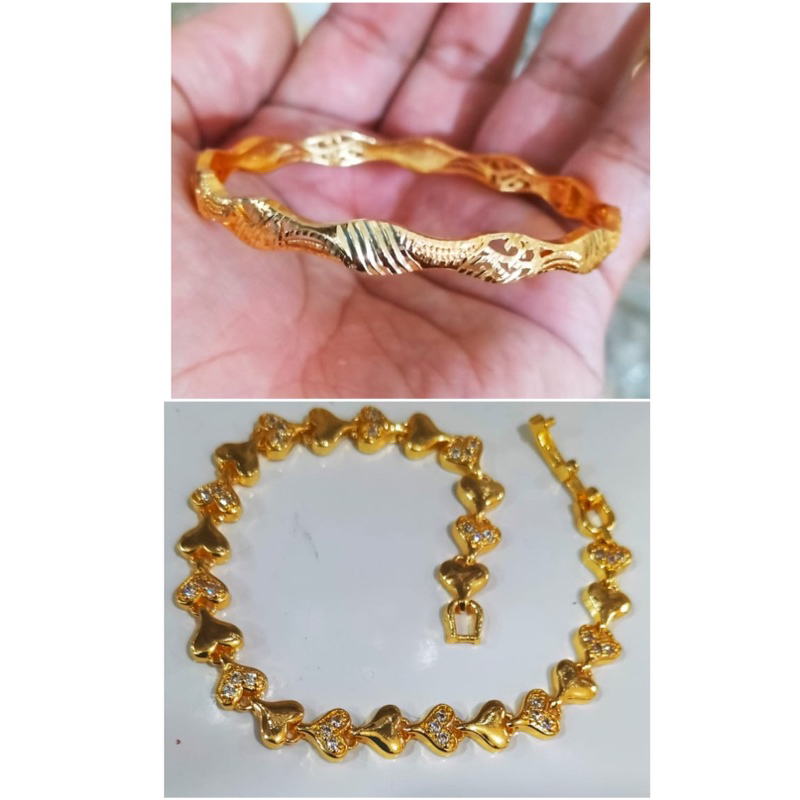 Gelang tangan dewasa xuping 24 berlapis emas dangan mata zircon