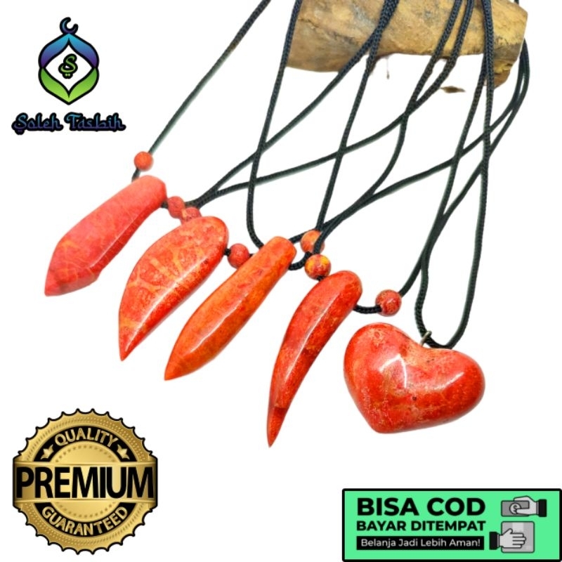 Kalung Batu Coral Marjan Merah Super 5 Motif