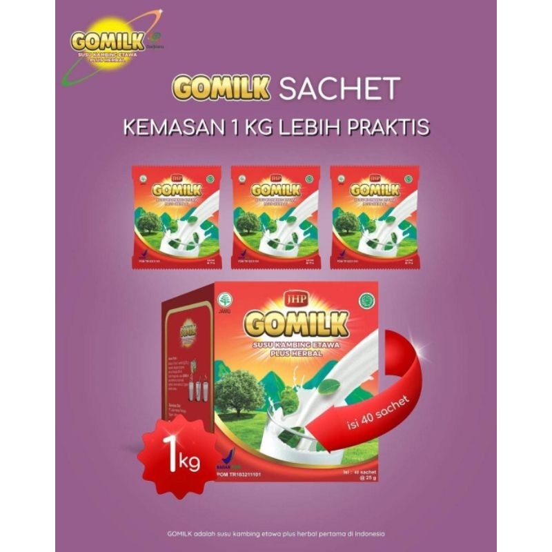 

GOMILK SUSU ETAWA PLUS HERBAL BOX 1KG ISI 40 SACHET