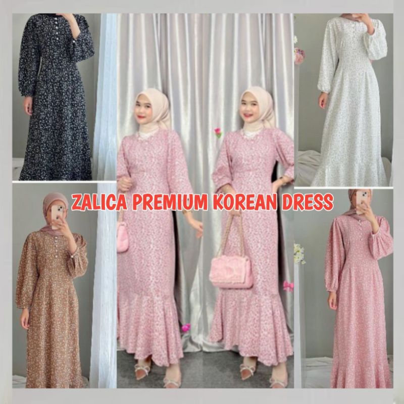 ZALICA FLORAL DRESS FISHTAIL MAXI KOREAN DRESS - ZALICA SHAKILA PREMIUM FLORAL DRESS