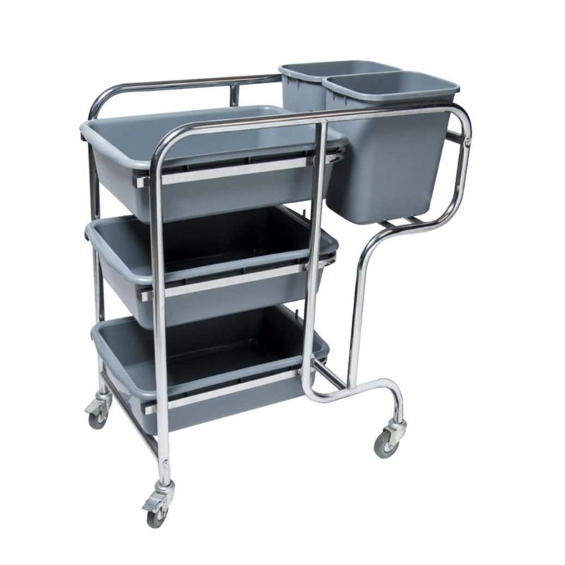 KRISBOW Troli Kebersihan 3 Tingkat/Dish Collector Chart/Troli Serbagun
