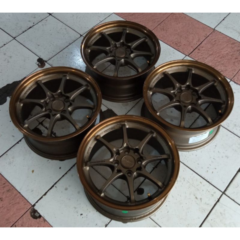 Velg Variasi Pelek Mobil Seken Ce28 Ring 15x7 H4x100/114 ET38 Bronze Buat Brio Freed Mobilio Agya Ay