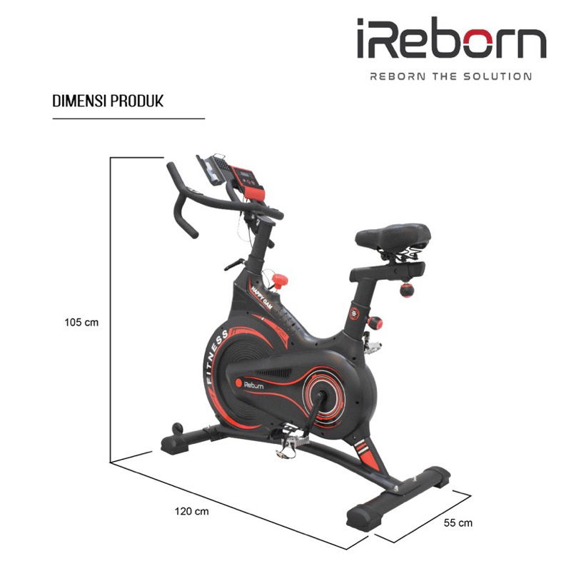 Sepeda Statis Spinning Bike iReborn Noris - Semi Commercial Fitness Equipment
