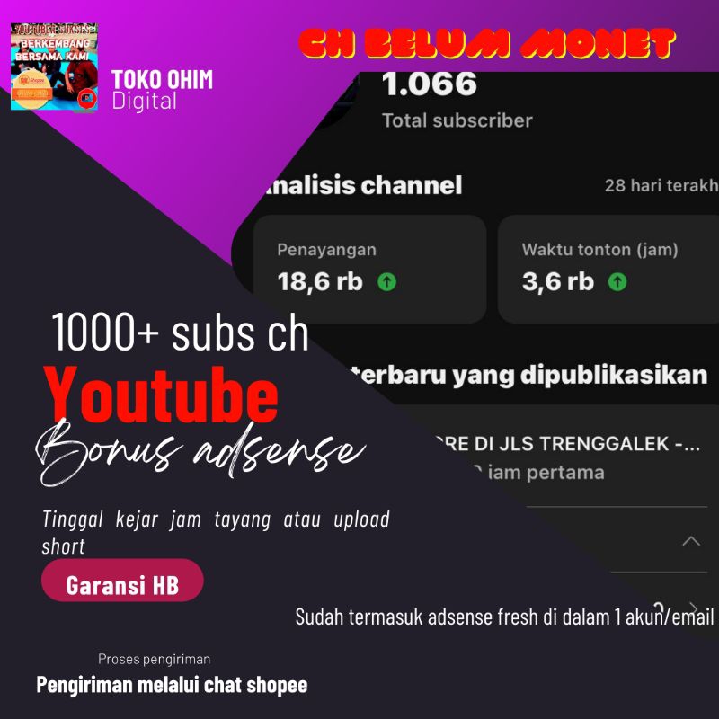 channel 1000subs bonus adsense fresh