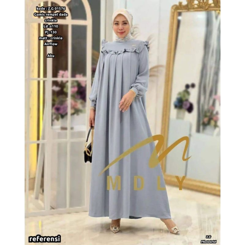 Gamis rempel dada dewasa | gamis crinkle