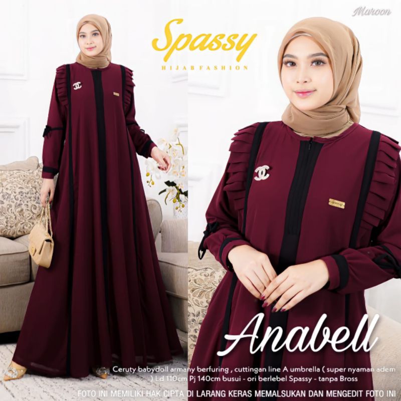 Anabell Maxi dress ORIGINAL by SPASSY Gamis Ceruty Babydoll Armany Gamis Fashion