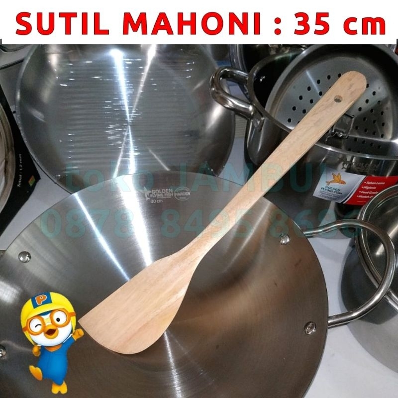 sodet centong sutil spatula kayu mahoni 35 cm