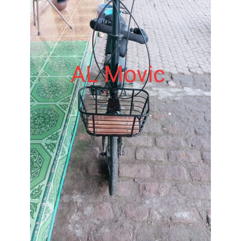 Keranjang Kranjang sepeda Lipat Front blok alas kayu