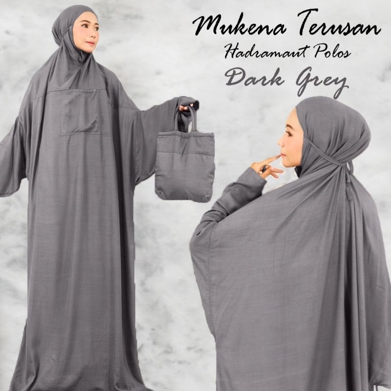 SALE Mukena Terusan Hadramaut polos jumbo rayon premium | mukena malaysia