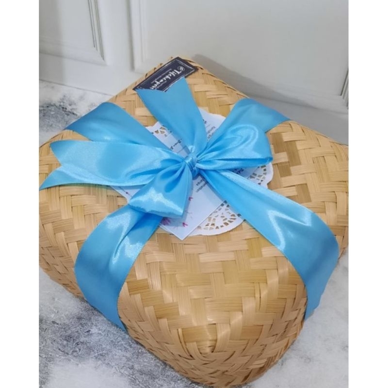 Besek Bambu 16x16, Besek Anyaman bambu // wadah snack souvenir anyaman bambu hampers