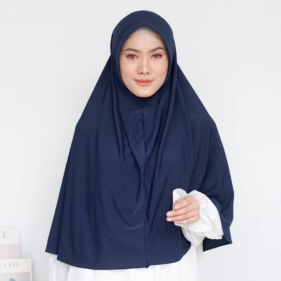 Jilbab Bergo Hamidah Jersey Ped Jumbo L | Hijab Instan | Kerudung Sar'i Muslimah