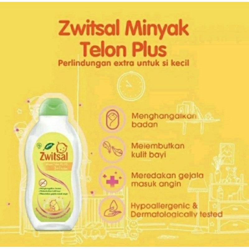 Zwitsal Baby Natural Minyak Telon Plus 3in1 60 mL / 100mll