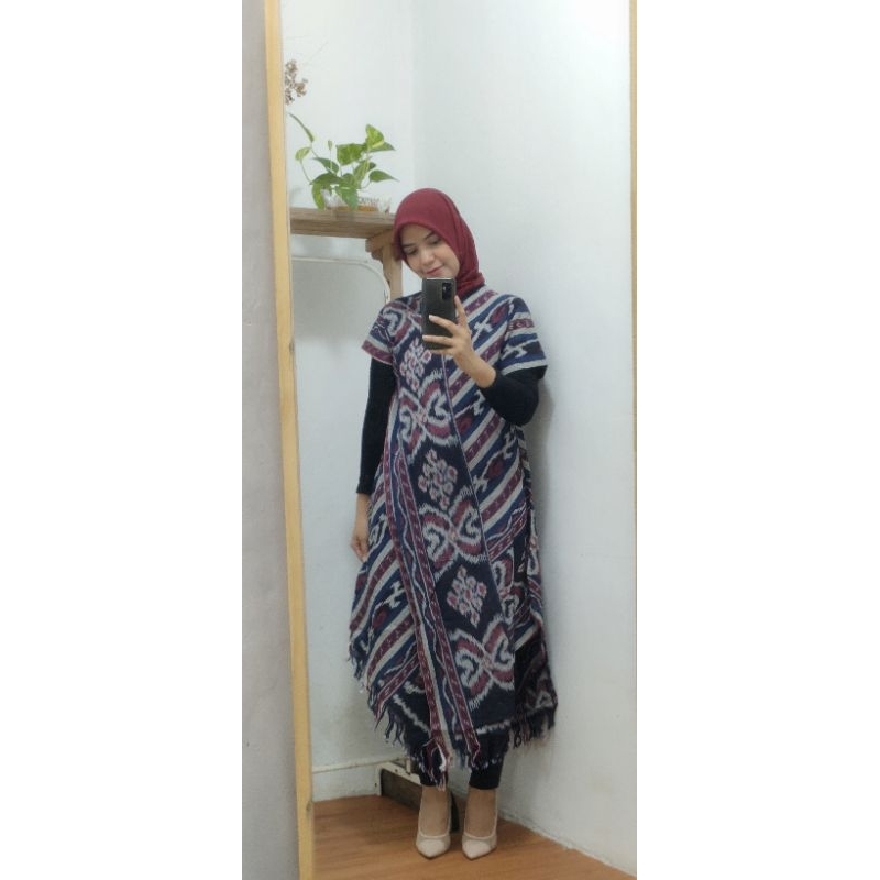 Menik tenun dress tenun blanket asli tenun cantik.