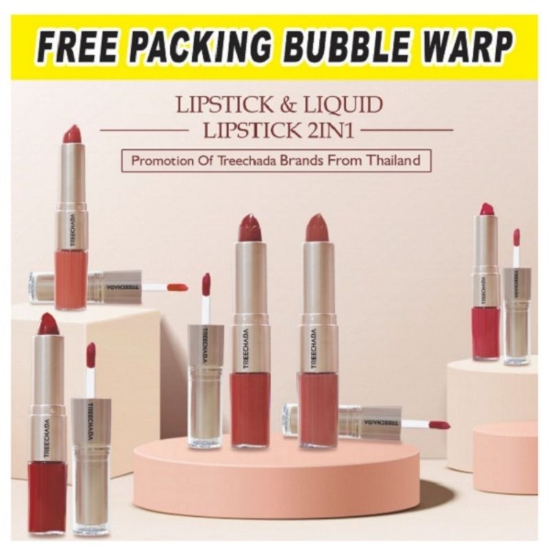 TREECHADA LIPSTICK STICK + LIQUID LIPSTIK TREE CHADA 2 IN 1