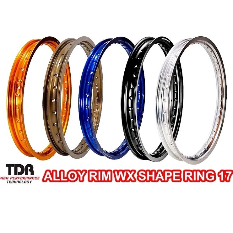 Velg TDR gold Kuning emas hitam titanium black brown grey silver 160 185 w shape R17 ring 17