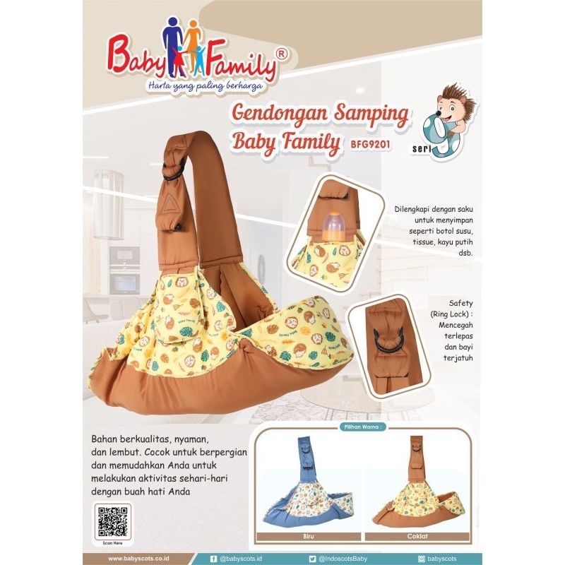 New BABY FAMILY Gendongan Samping Seri 9 - Gendongan Bayi BFG 9201