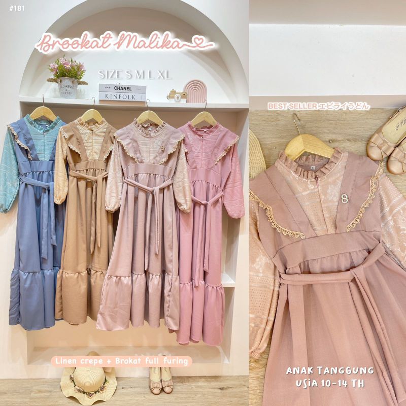 [7-15T] GAMIS KOREAN CRINKLE POLO LINEN MAXY BROKAT FELIZIA ANAK REMAJA Gamis Anak Remaja Tanggung Viral Umur 7-8-9-10-11-12-13-14-15 Tahun | Outfit Remaja Kekinian | Baju Muslim Anak Perempuan Tanggung | Ootd muslimah Kekinian Anak Perempuan ala korea
